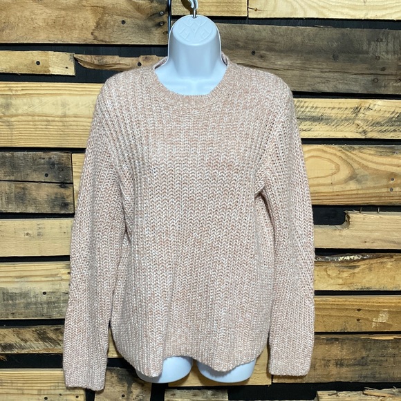 a new day Sweaters - A New Day Wool Blend Shaker Knit Chunky Sweater Pink & White‎ Large